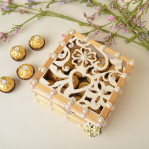 Golden Pearled Chocolate Box