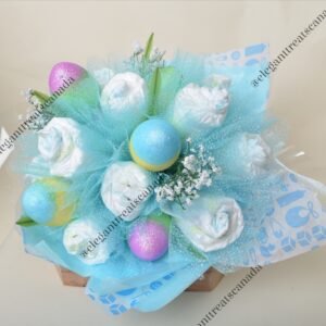 Blue Easter Diaper Bouquet